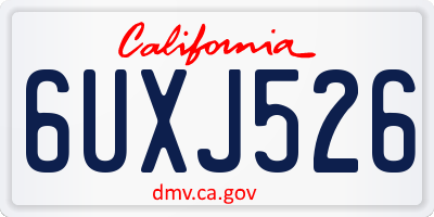 CA license plate 6UXJ526
