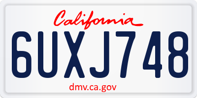 CA license plate 6UXJ748