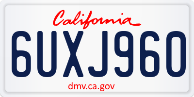 CA license plate 6UXJ960