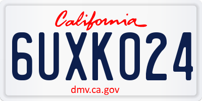CA license plate 6UXK024
