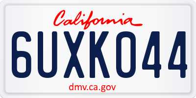 CA license plate 6UXK044