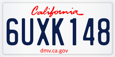 CA license plate 6UXK148