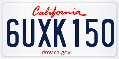 CA license plate 6UXK150