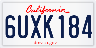 CA license plate 6UXK184