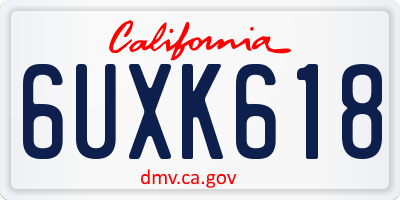CA license plate 6UXK618