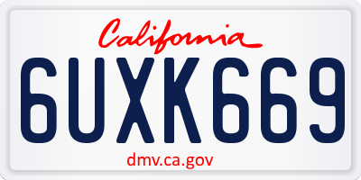 CA license plate 6UXK669