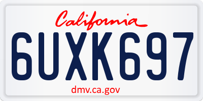 CA license plate 6UXK697