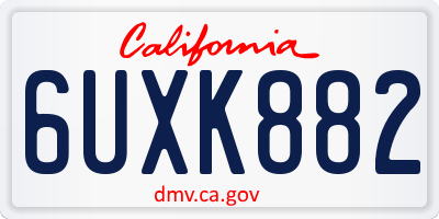 CA license plate 6UXK882