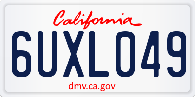 CA license plate 6UXL049