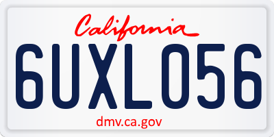 CA license plate 6UXL056