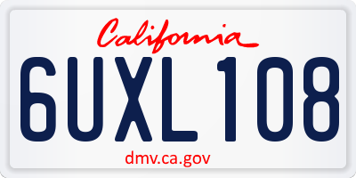 CA license plate 6UXL108