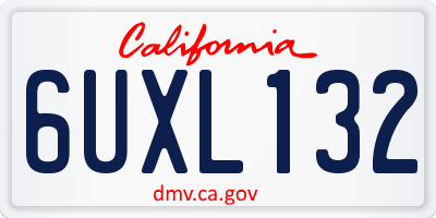 CA license plate 6UXL132