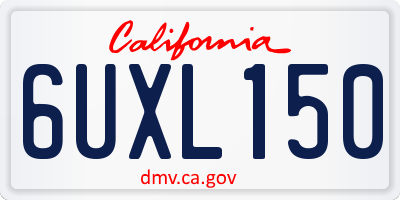 CA license plate 6UXL150