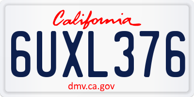 CA license plate 6UXL376