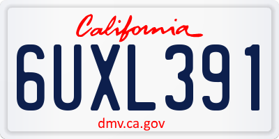CA license plate 6UXL391