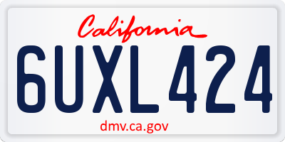 CA license plate 6UXL424