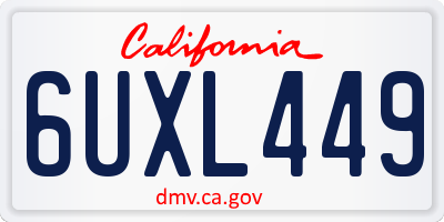 CA license plate 6UXL449