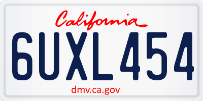 CA license plate 6UXL454