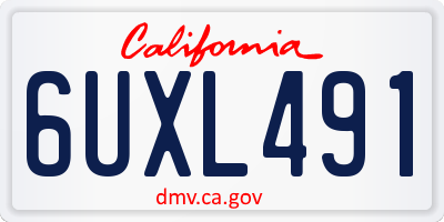 CA license plate 6UXL491