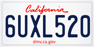 CA license plate 6UXL520