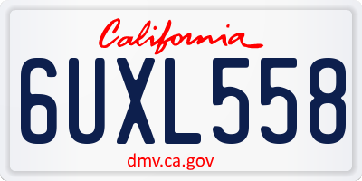 CA license plate 6UXL558