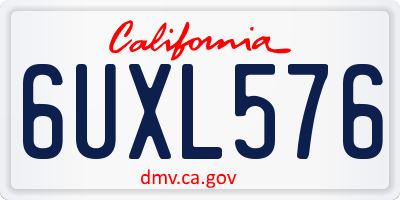 CA license plate 6UXL576