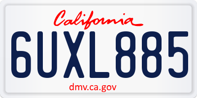 CA license plate 6UXL885