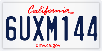CA license plate 6UXM144
