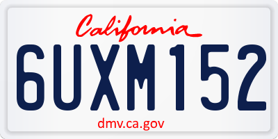 CA license plate 6UXM152