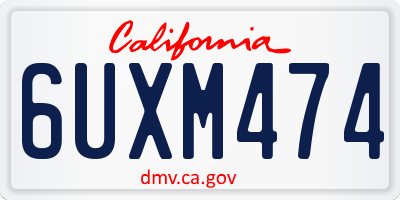 CA license plate 6UXM474