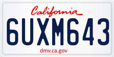 CA license plate 6UXM643