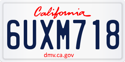 CA license plate 6UXM718