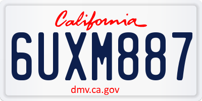 CA license plate 6UXM887