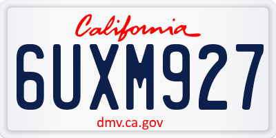 CA license plate 6UXM927