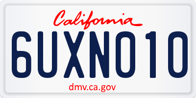 CA license plate 6UXN010