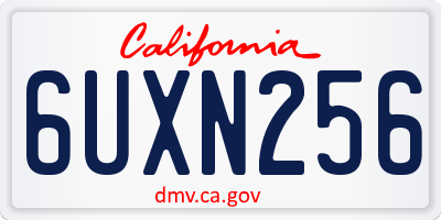 CA license plate 6UXN256