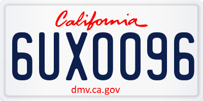 CA license plate 6UXO096