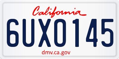 CA license plate 6UXO145