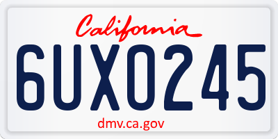 CA license plate 6UXO245
