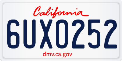 CA license plate 6UXO252