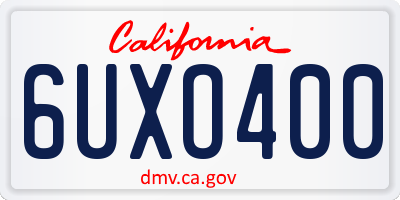 CA license plate 6UXO400