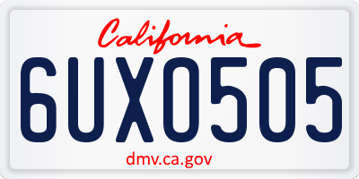 CA license plate 6UXO505