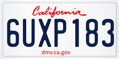 CA license plate 6UXP183