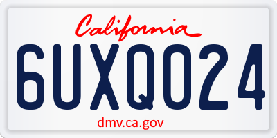CA license plate 6UXQ024