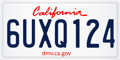 CA license plate 6UXQ124