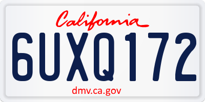 CA license plate 6UXQ172
