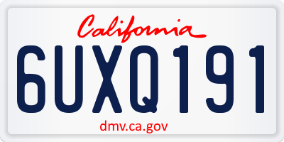 CA license plate 6UXQ191