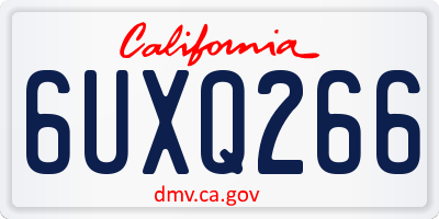 CA license plate 6UXQ266