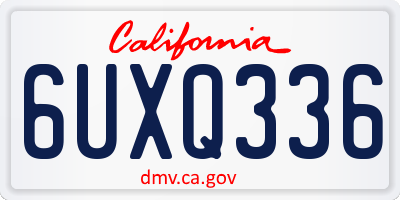 CA license plate 6UXQ336
