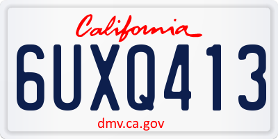 CA license plate 6UXQ413